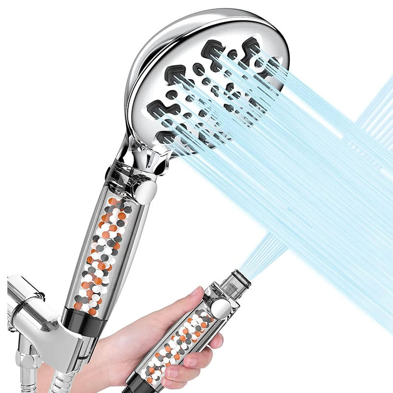 high-pressure 9 setting filtered shower head Powerful lifting manual shower Water-saving rain shower head
