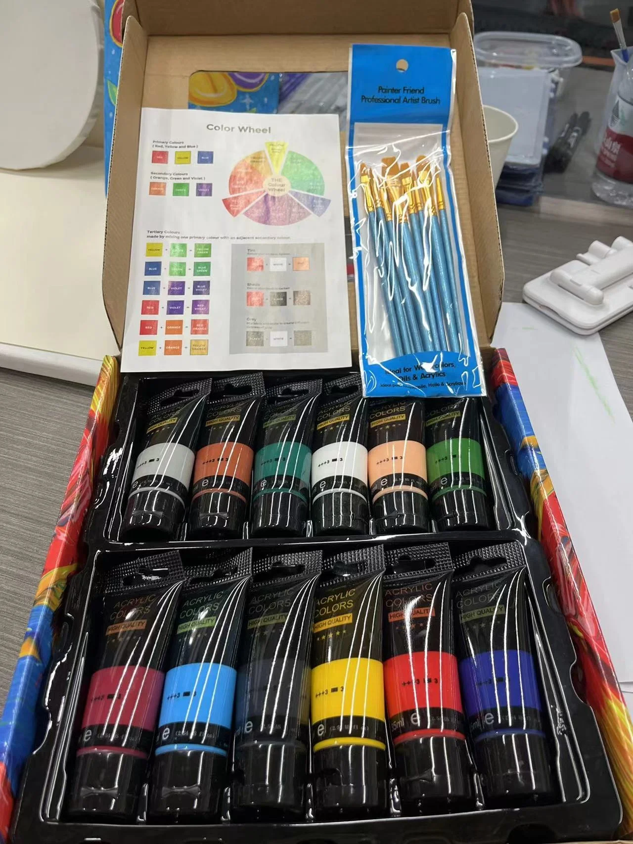 35ml 12 colors Acrylic Paint Set  24 colors Art Painting set for School Students and Art Studios