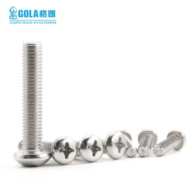 
Fasteners Machine Screw DIN7985 304 316 Stainless Steel M4 Phillips Cross Recessed Pan Head Machine Screw 