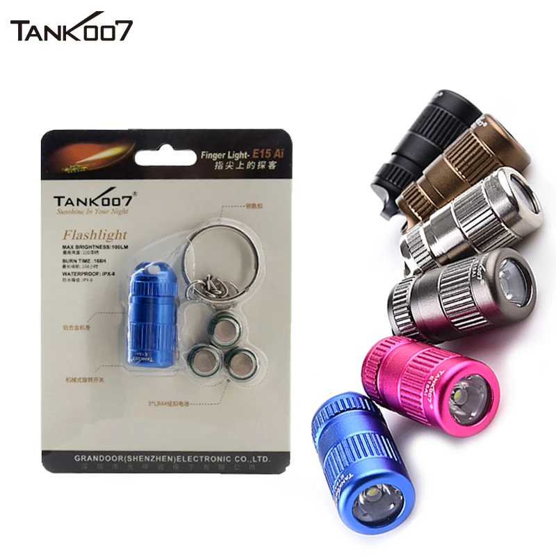 TANK007 Wholesale LED lanterna torch aluminum high power EDC flashlight waterproof pocket mini keychain flashlight
