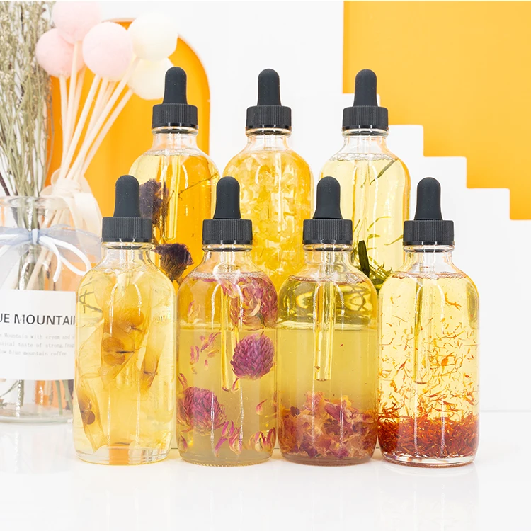 High quality essential oil manufacturer 100% organic pure private label 120ml jasmine rose fragrance hair face body massage oils