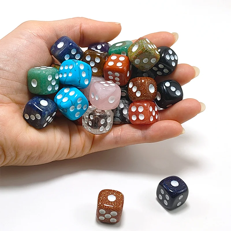 Pasirley Handcrafted Natural Amethyst and Rose Quartz Gemstone Dice Polished Feng Shui Style Theme of Love