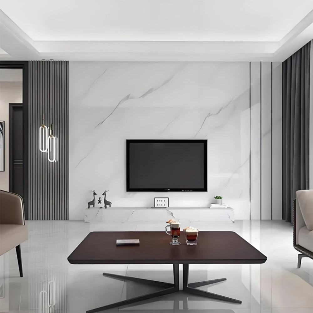 High Quality Waterproof Fireproof Glossy Stone Surface PVC Marble Sheet For Home Wall Decoration