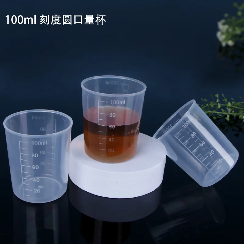 Plastic PP 100ml measuring cup, measure jar container for cooking, cosmetic dispensing, lab use