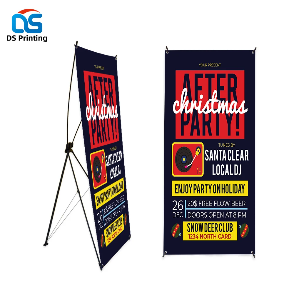 Factory custom high quality korea flex exhibition style adjustable metal x banner stand l banner 100 x 200 door frame x banner
