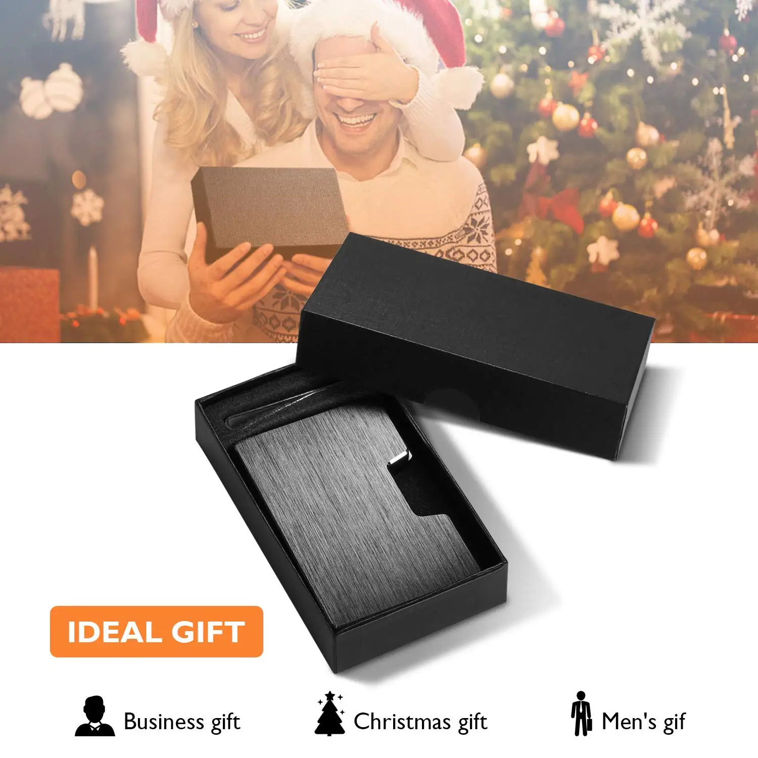 Customized Aluminum ID Credit Card Holder Large Capacity Small Size Metal Insert Card Wallet with Money Clip