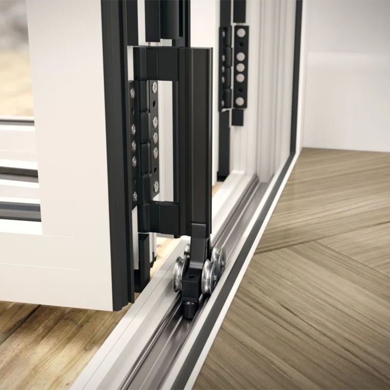 D-TOP Outdoor and indoor black frameless Patio Electric extrusion aluminum folding door for house