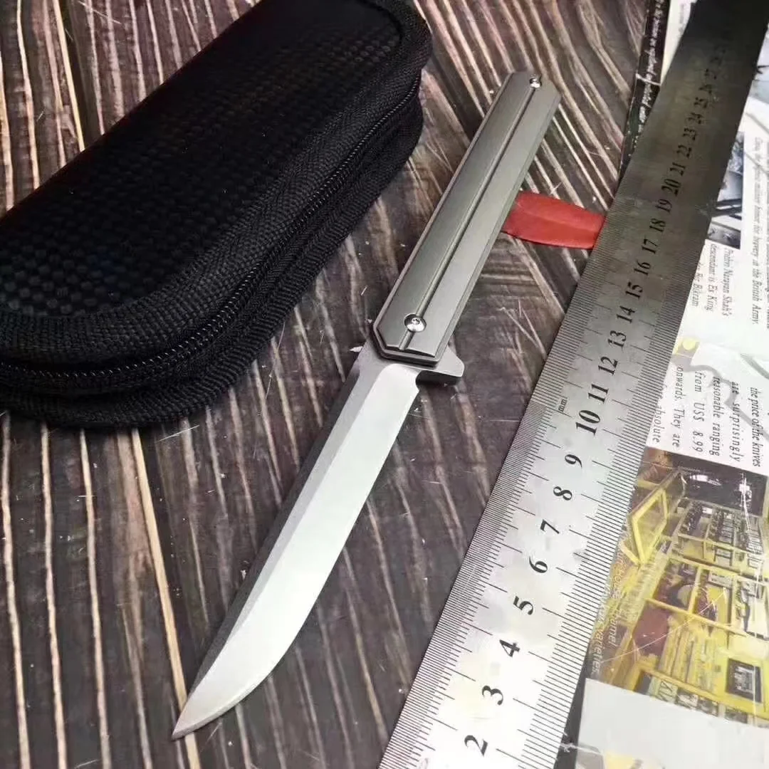 Quartermaster stainless steel D2 blade TC4 titanium alloy handle folding outdoor camping fruit EDC hunting knife kitchen knife