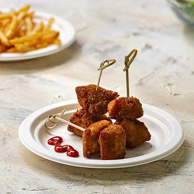 Прямая продажа с завода, одноразовые тарелки, 10 дюймов, биоразлагаемые тарелки, тарелки из сахарного тростника