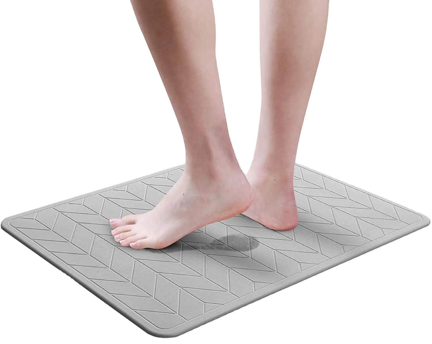 Diatomaceous Earth Bath Mat Fast-Drying Nonslip Absorbent Stone Bath Mat for Bathroom Shower Floor  White