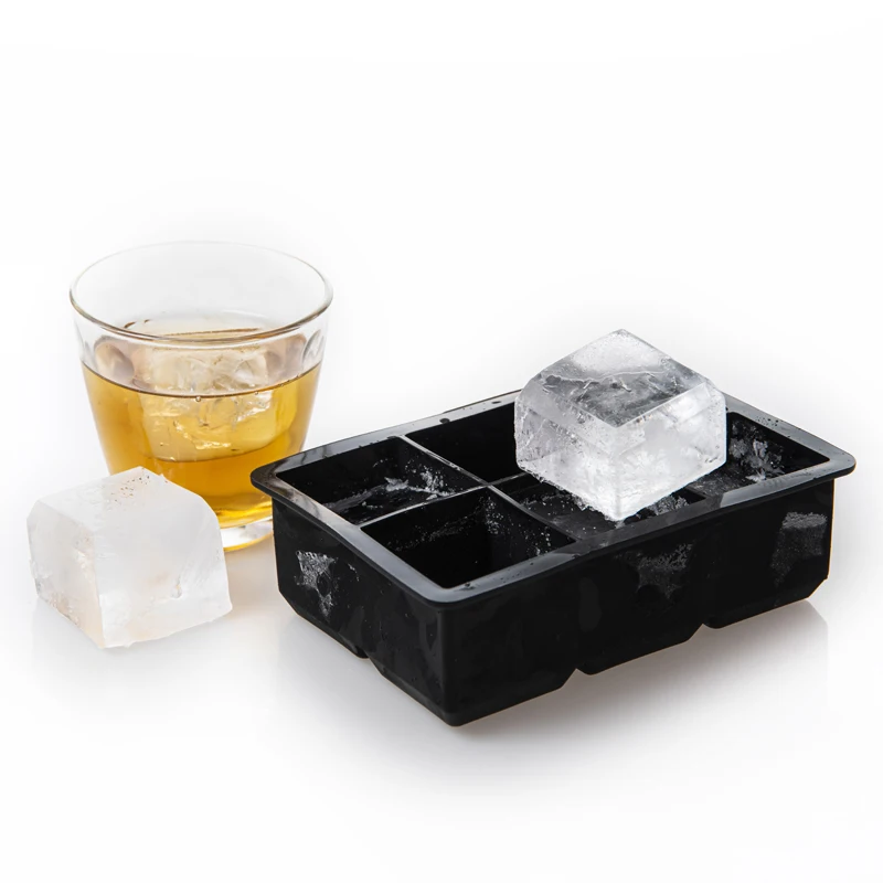 6 Cavity Giant Big Square Shape Silicone Popsicle Ice Cube Mold Tray