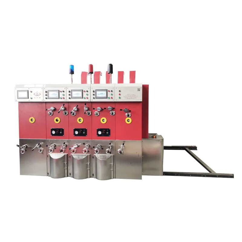 Продвижение Felxo Плоттерная Резка и гофрированной торговли лист автоматический долбежный картон флексографской 4 вида цветов печатная машина