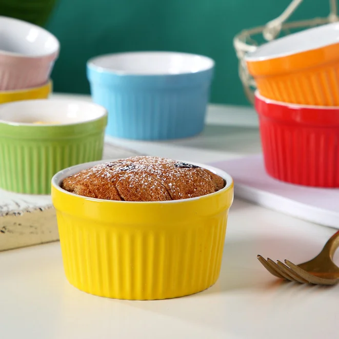 A Variety Of Colors Backing Bowl 6oz Red Yellow Light Blue Green Sky Blue Dark Blue Orange White Ceramic Bowl