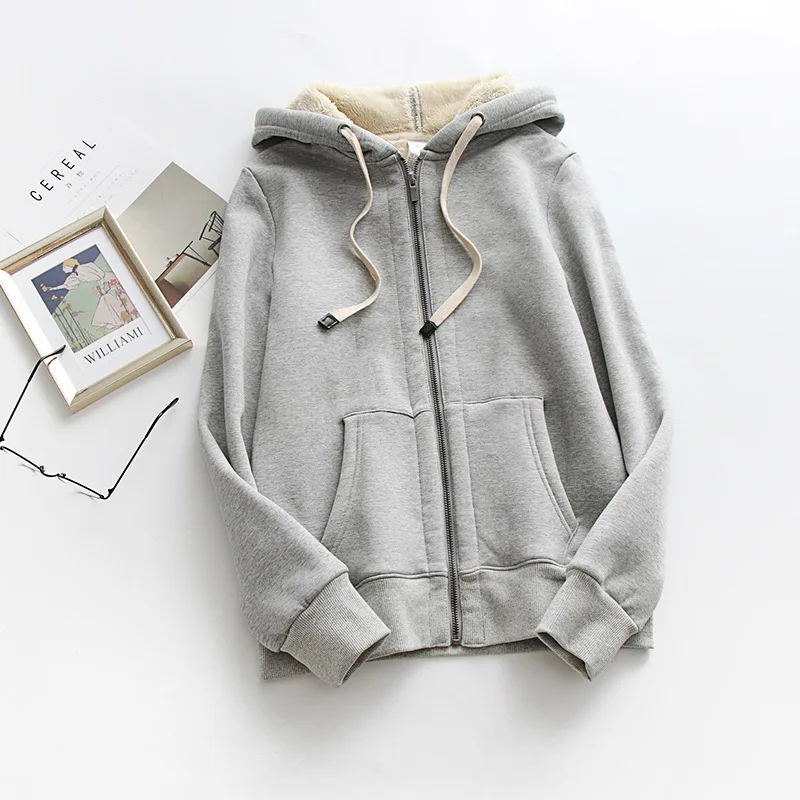 New Japan Korea version plush thickened casual hooded sweatshirt sweatpants suit for Autumn & Winter Hot Sale