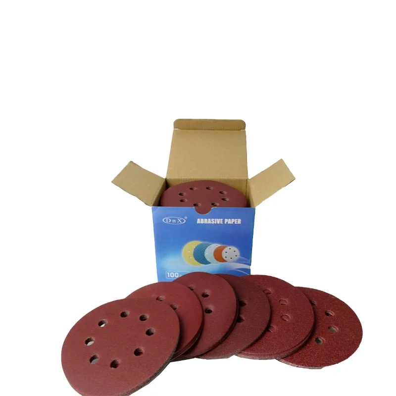 Factory Price 5 Inch 8 Holes Aluminium Oxide Hook and Loop Sandpaper Sanding Discs