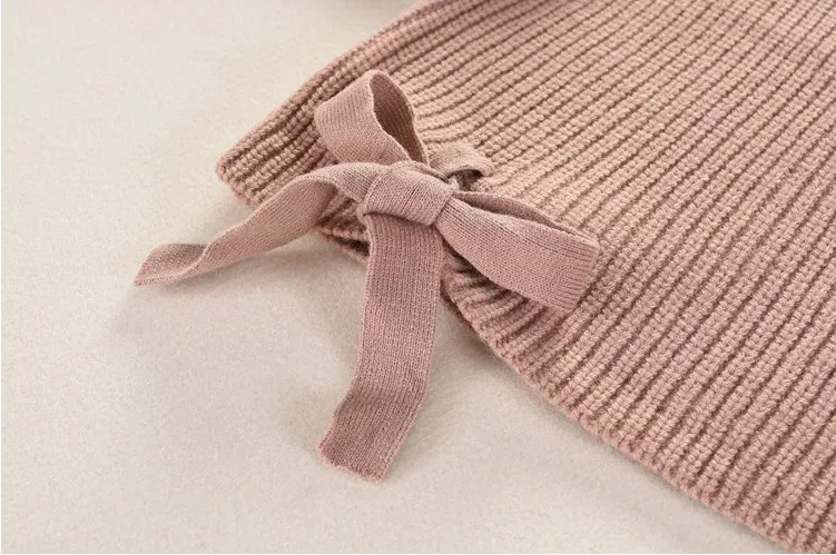 Hot Sale solid color girls spring autumn clothes knit cotton pullover sweater for kids