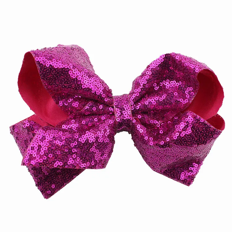  JOJO hair bows for girls 8inch Sequin bow hairpin 18 colors optional Teen girl
