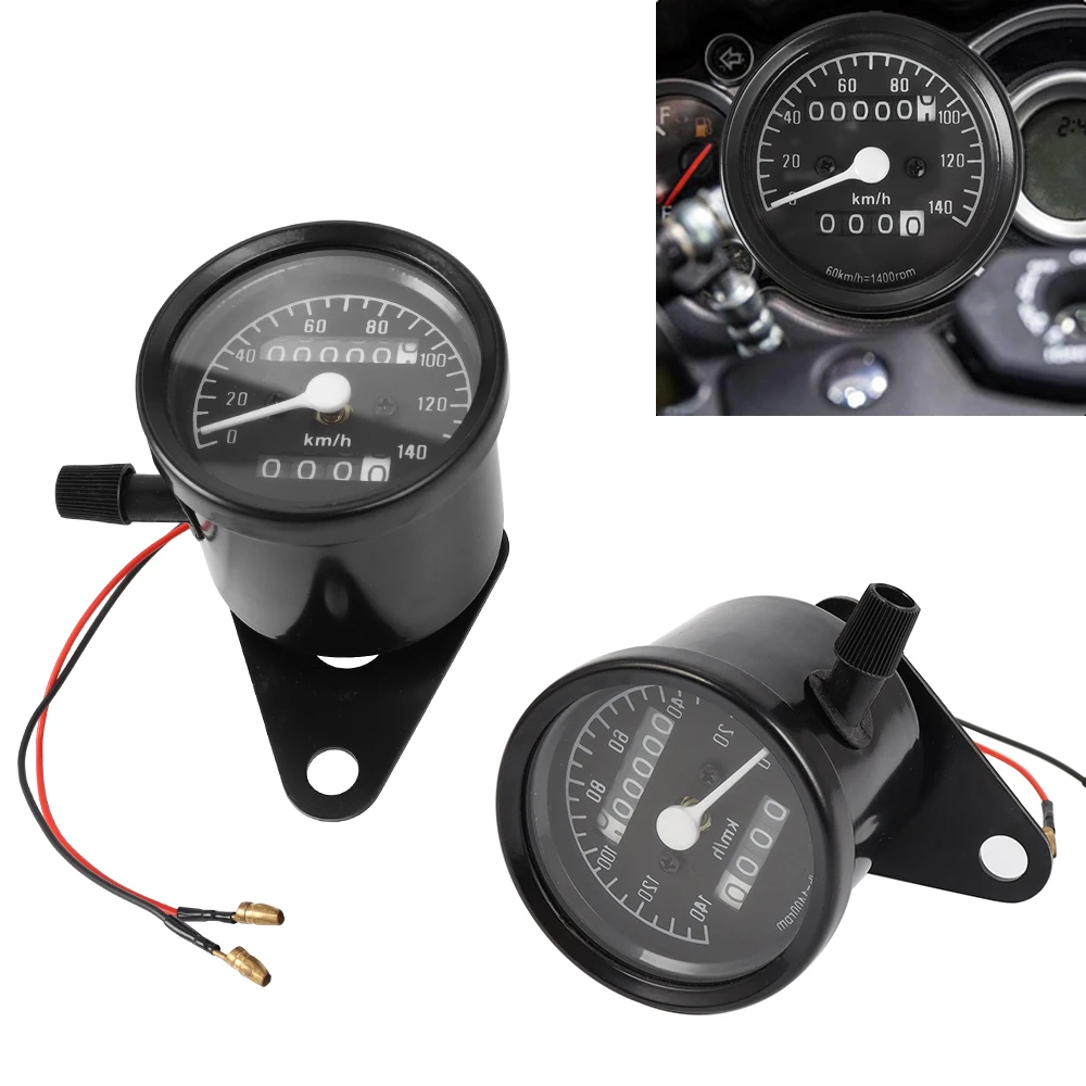 For Honda Cafe Racer 12V Mileage Tester LED Indicator Lights Motorcycle Dashboard Dual Odometer Speedometer