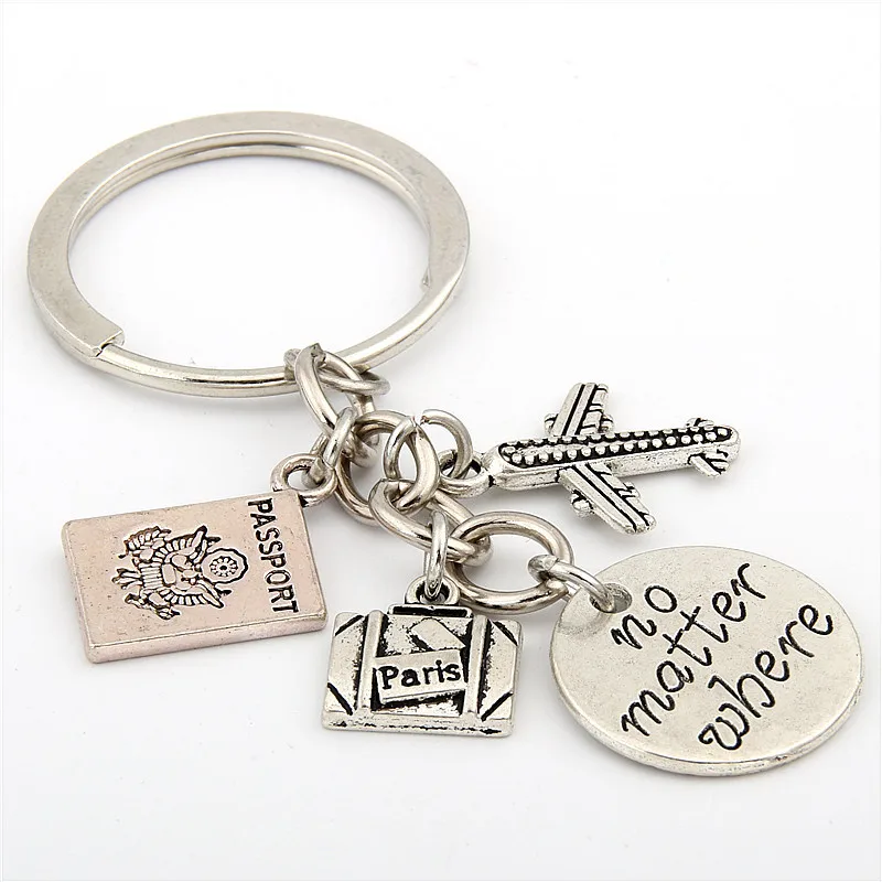 2024 Popular Handcraft Jewelry London Bus Clock Tower Charms Keyring Metal Plane Keychain For Holiday Souvenir Gift