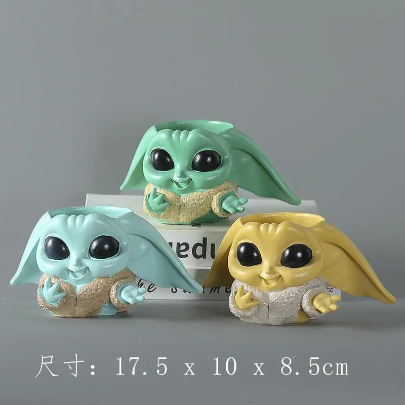 indoor cute planter with baby yoda toys mini yoda baby yoda planter groot flower pot