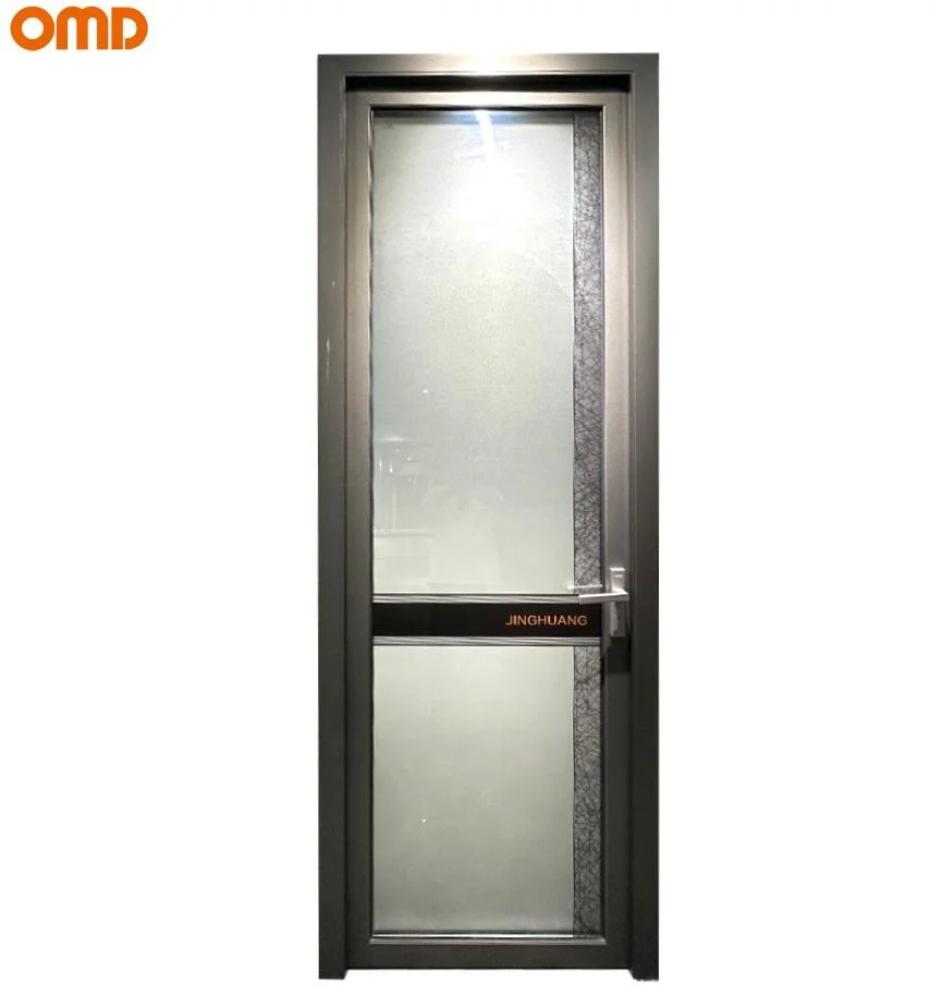 Custom Durable Thermal Broken Aluminum Interior Narrow Casement Door Double Glass Flat Opening Swing Door With Grille For House
