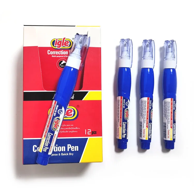 Нетоксичная безопасная ручка для коррекции жидкости 7 мл быстросохнущая коррекционная с металлическим наконечником школы