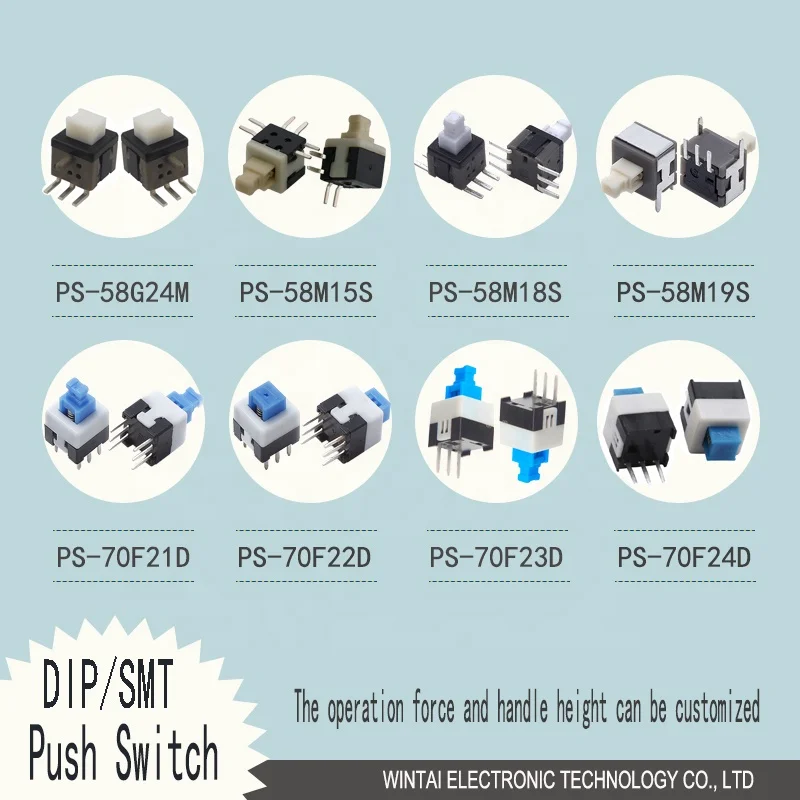 Wintai-tech waterproof momentary push button switch push button light switches metal push button switch