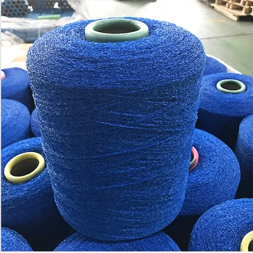 PE monofilament yarn synthetic turf grass raw materials blue fibrillated artificial grass curly yarn lawn