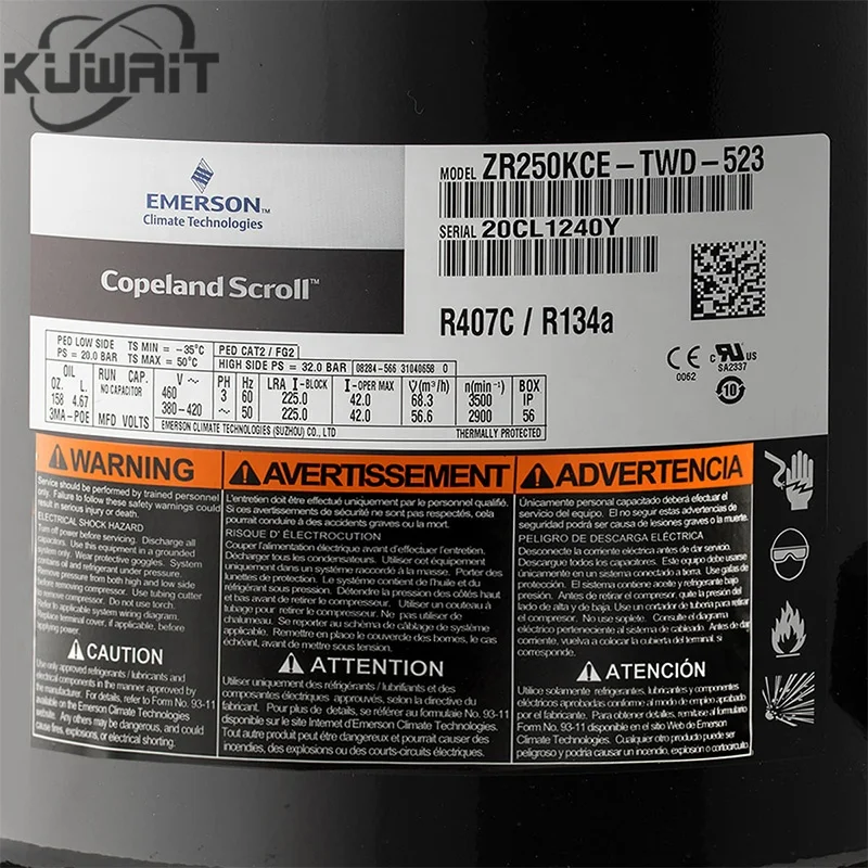 ZR250KCE-TWD-522 ZR250KCE-TWD-523 20HP Copeland центральное кондиционирование воздуха прецизионное оборудование вихревой