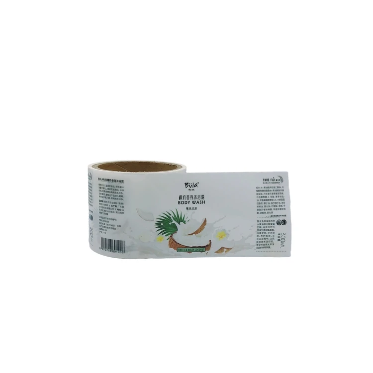 Shower gel white sweet pattern self-adhesive waterproof daily label for household