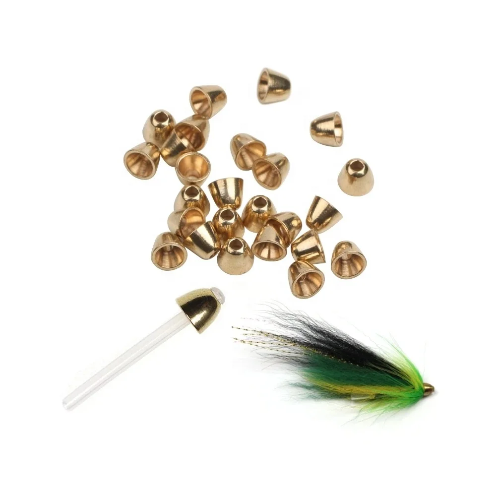 Brass Cone Head Copper Beads Fly Tying Material For Tube Flies Streamers Woolly Bugger Flies Bass Trout Lure Making Material