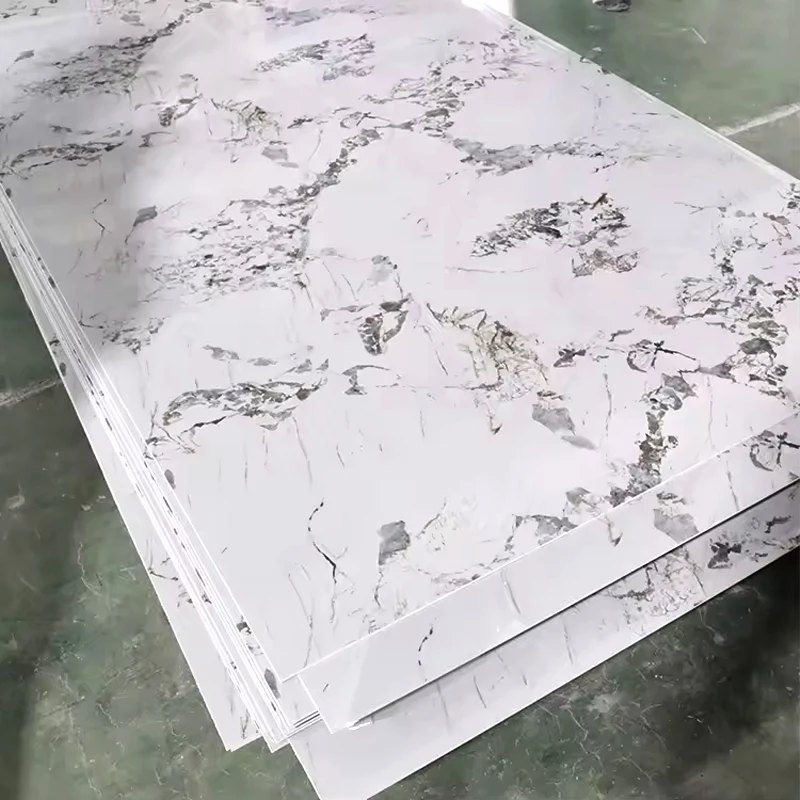 Wholesale Glossy Design House Decorative Pvc wallBoard Television background UV wall marble panel