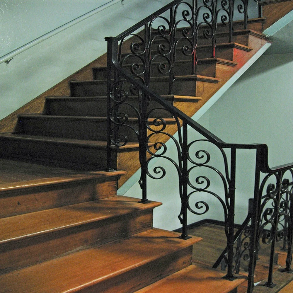 Top-selling artistic iron stair handrail,cast iron handrail