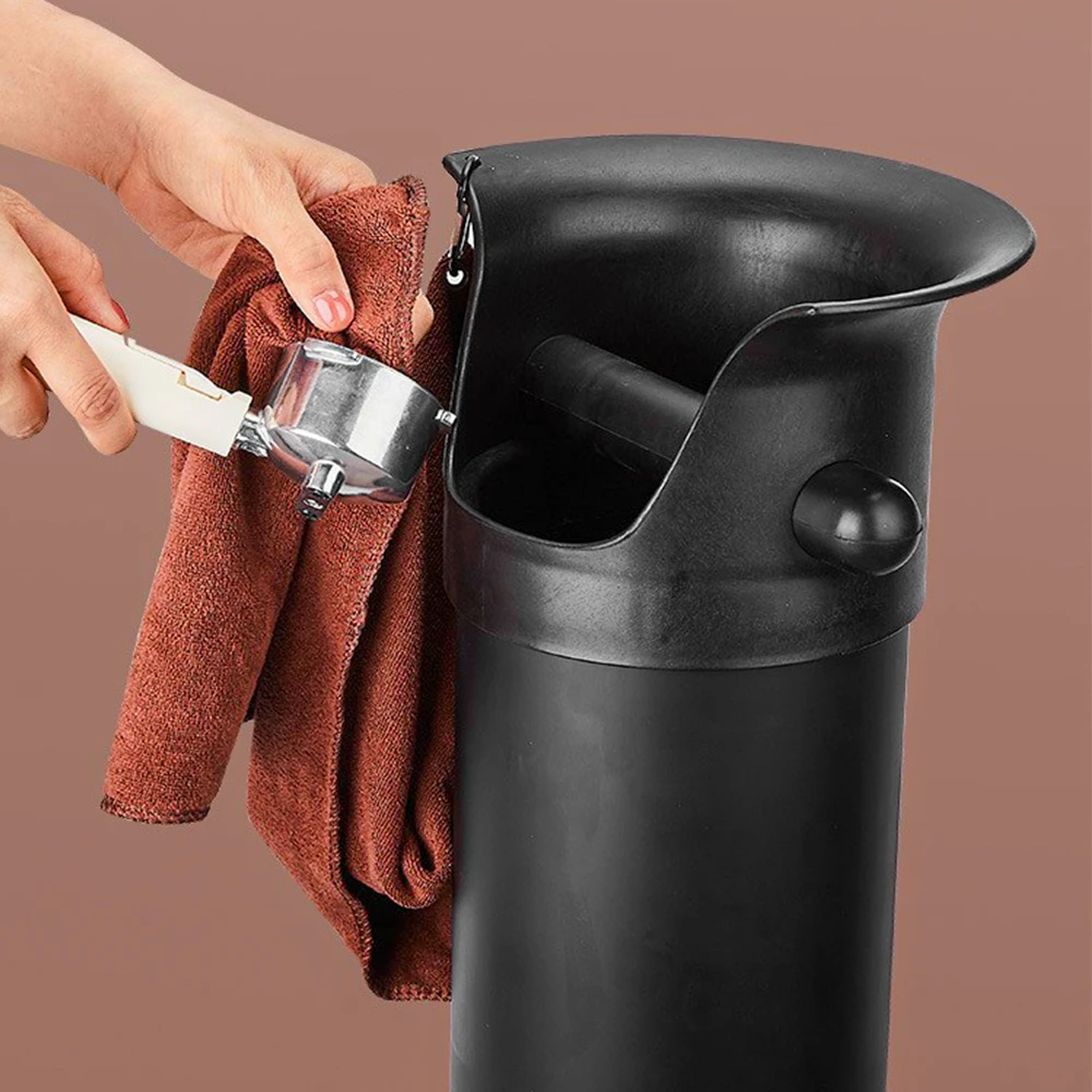 Vertical Standing Coffee Powder Slag Bucket ABS Commercial Espresso Knock Box Coffee Grounds Waste Bin For Restaurant