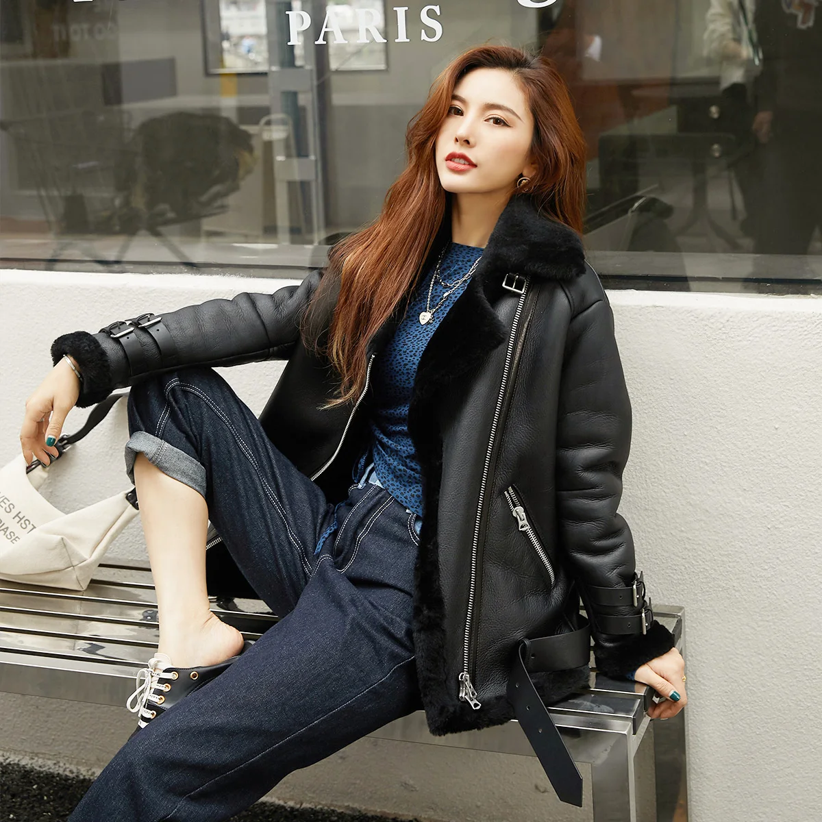 Half Windbreaker Hoodie Woman Fur Jacket Leather Coat Fox with Women Woman Woolen Wholesale factory direct spot