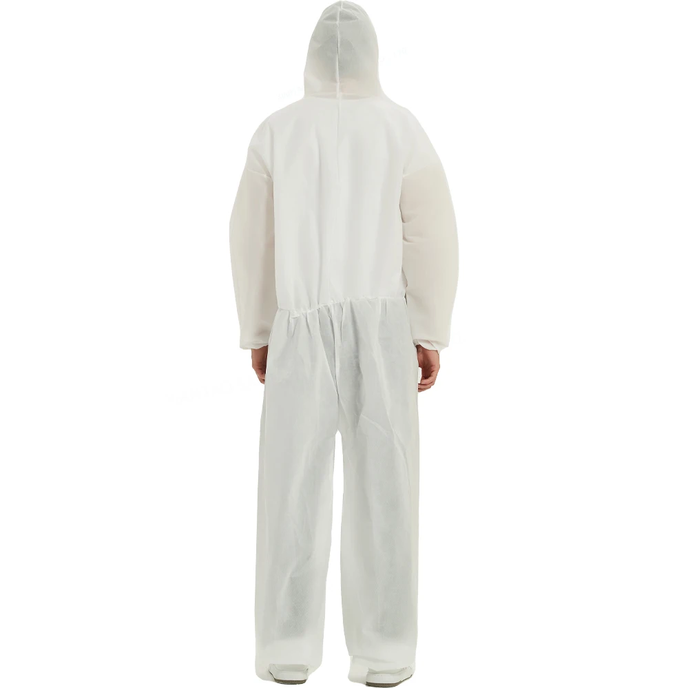 Disposable Nonwoven Coverall with Hat Farm Overalls with Feet Waterproof and Dustproof  with Manufacturer Cheap Price
