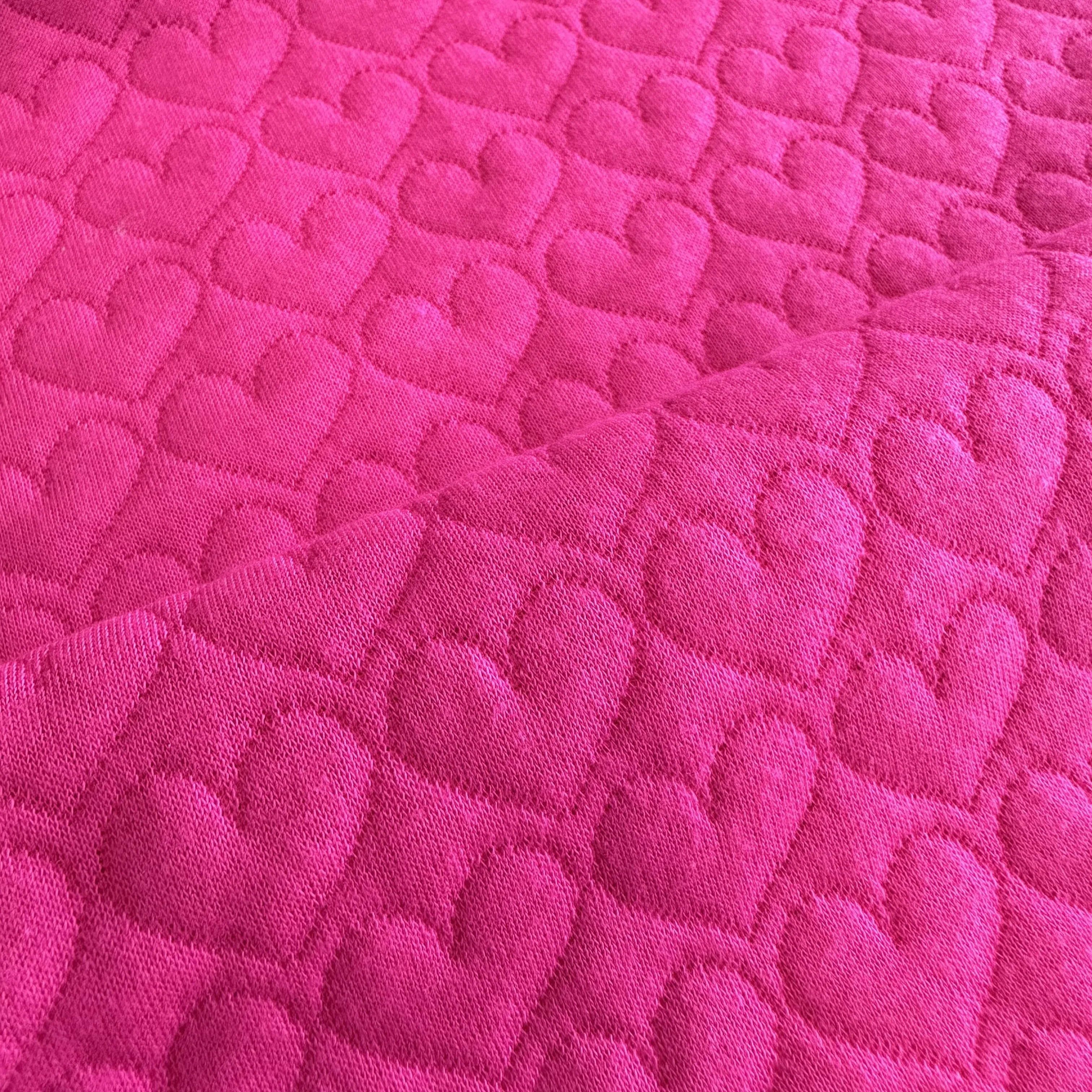 97%polyester 3%spandex stretchy air layer dobby quilted fabric love heart 3D jacquard fabric for jacket and home textile