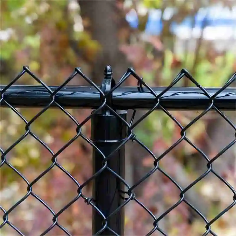 Diamond mesh wire roll/chain link fence used in park/Black PVC coated chain link mesh
