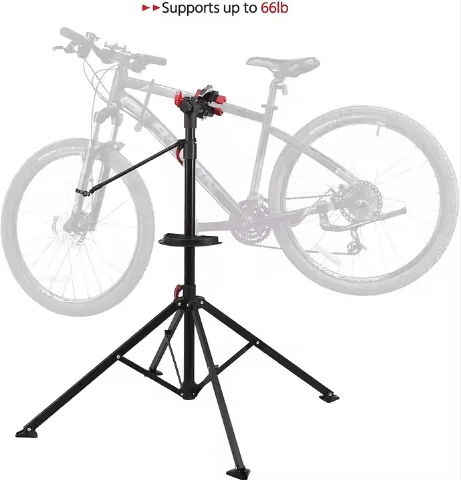 360° Rotating Tool Tray Bike Stand Quick Release Repair Stand with Space Saving Foldable Design Bicycle Repair Rack