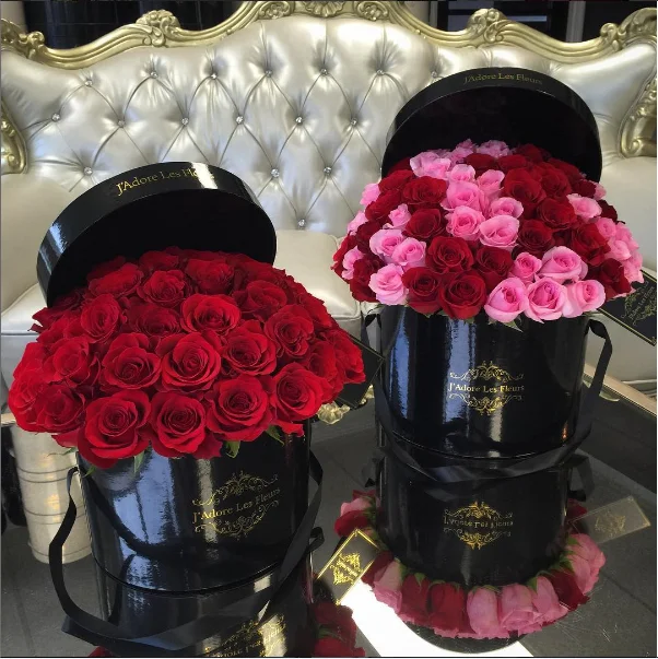 Manufacturer Cylinder Packaging Paper Box Luxury Flower Gift Round Tube For Wedding