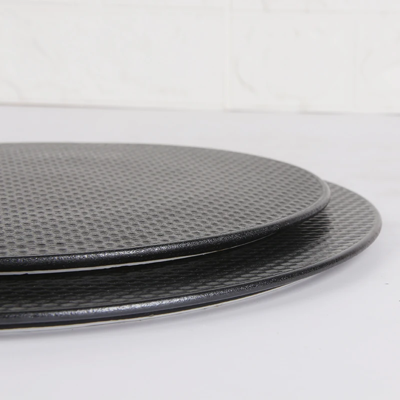 Фарфоровая тарелка с логотипом завода в Китае керамическая черная круглая плоская Сервировочная вечеринка
