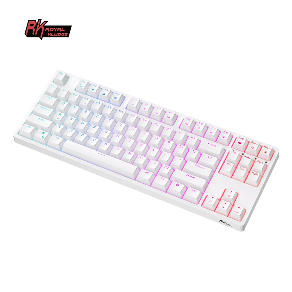 Royal Kludge RK87 rechargeable 87 keys mechanical keyboard arabic acrylic shortcuts mechanical keyboard tkl rgb teclado gaming
