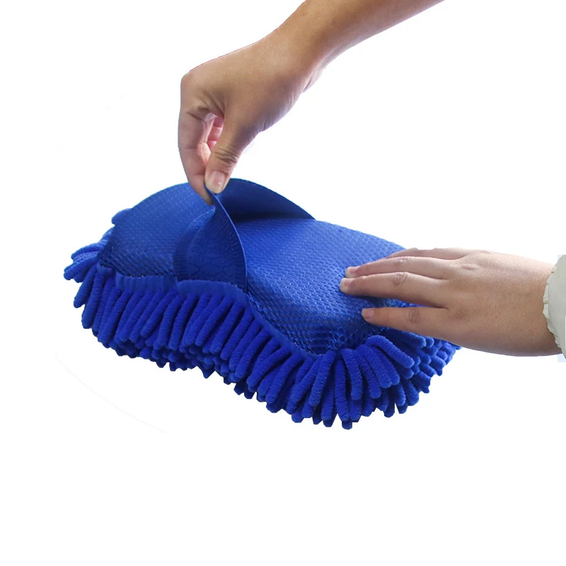 Hot sale Car Wash Clean Sponge Coral Brush Pad glove Polyester Chenille  car cleaning automobile Home Cleaning Dusting wash mitt
