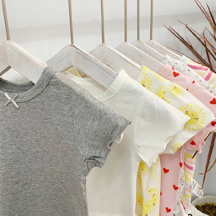 
New Arrival Kids Clothing Summer Baby Girl Clothes 100%cotton Bow T Shirts For 1-3 Years Old Baby Girl Wear Boutique Outfit 