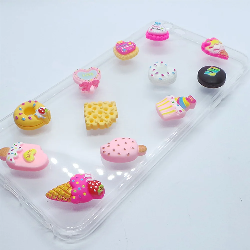 LDD120 Slime Charms Cute Assorted Fruits Candy Sweets Flatback Resin Cabochons For Craft