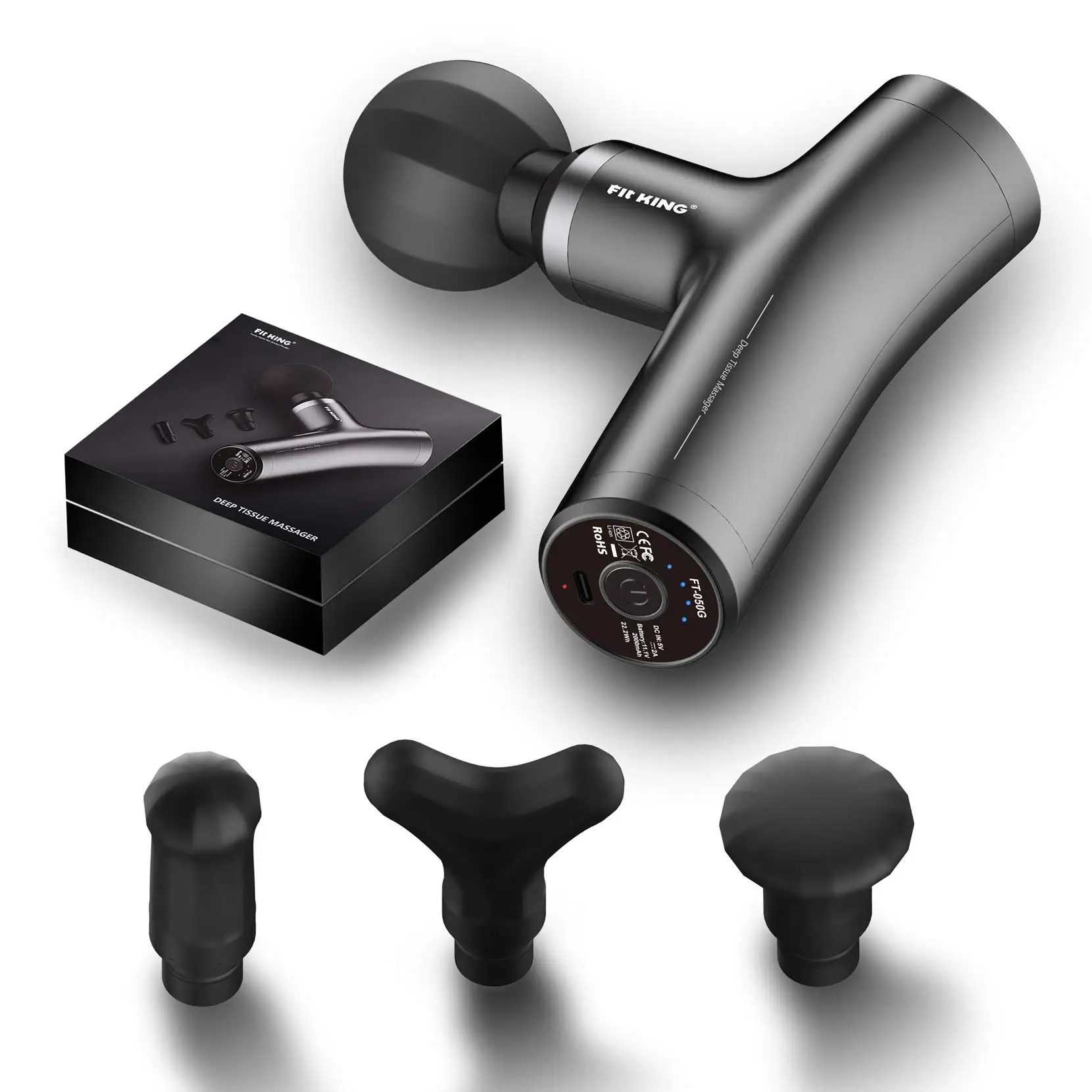 
FIT KING custom logo mini massage gun muscle massage pain relief portable deep tissue massage gun dropshipping with lcd screen 