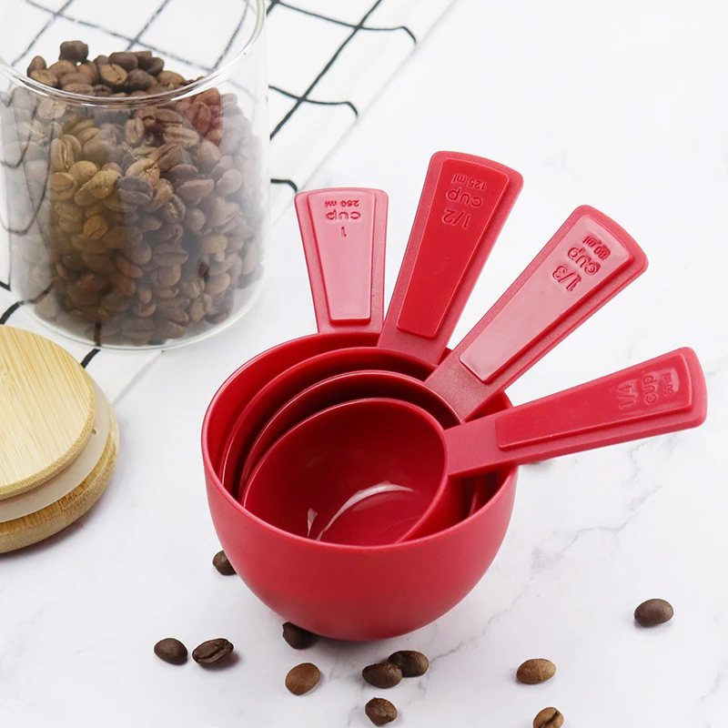 Plastic measuring cups set multifunction measurement tool for kitchen cooking and baking stackable 4 pcs  measuring cups