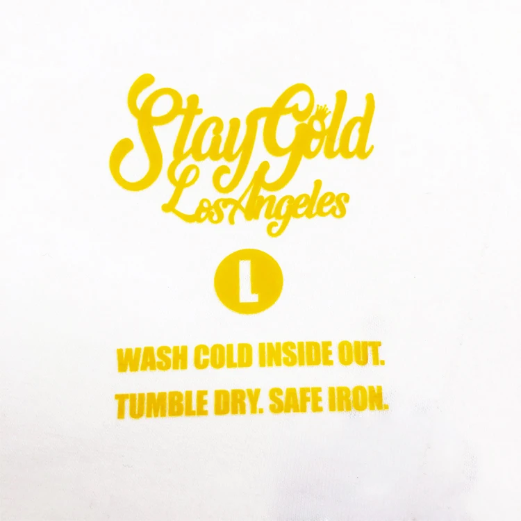 Custom Tagless Heat Transfer Neck Tags Brand Logo Name T-Shirts Heat Transfer Size Tags