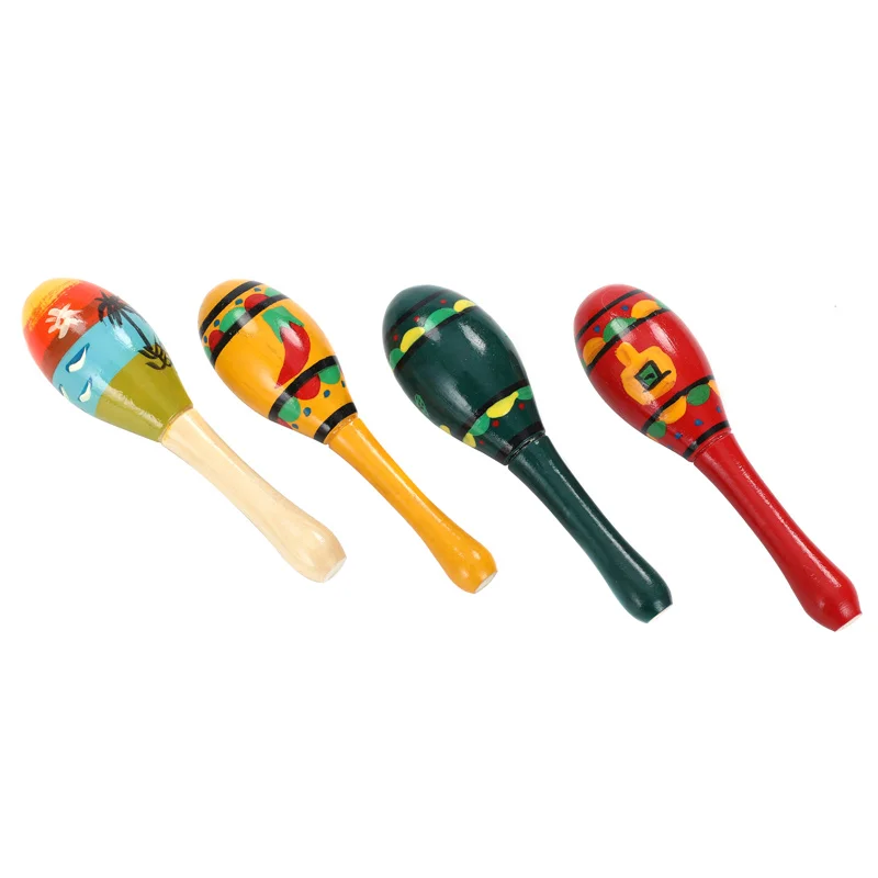 Quality chinese products wooden popular colorful music toy baby maracas set music instruments that toddler maracas custom