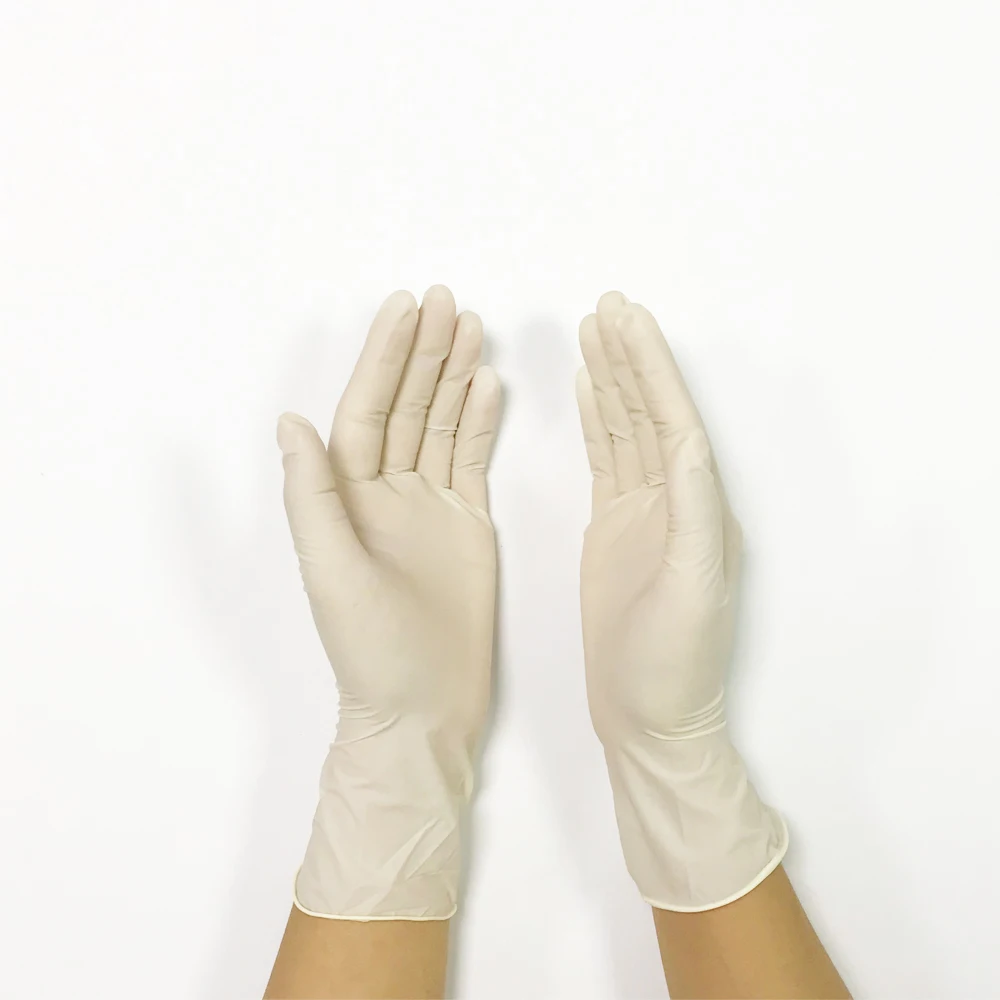 Wholesale Latex Powder Glovees Disposable Medical Latex Exam Glovees Powdered White 9 inch long 5g Natural Disposable Latex